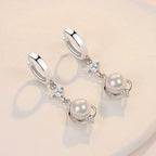 925 Sterling Silver Water Drop Natural Pearl Earrings for Women Wedding Gift Fashion Jewelry