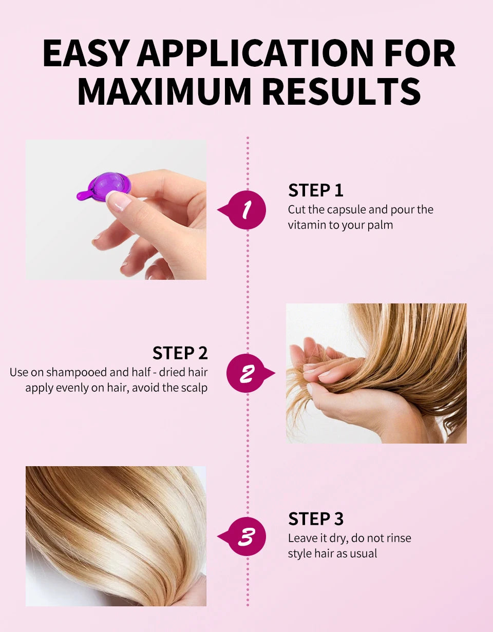 Sevich Smooth Silky Hair Vitamin Capsule Keratin Complex Oil Hair Care Repair Damaged Hair Serum Anti-Loss Moroccan Hair Oil