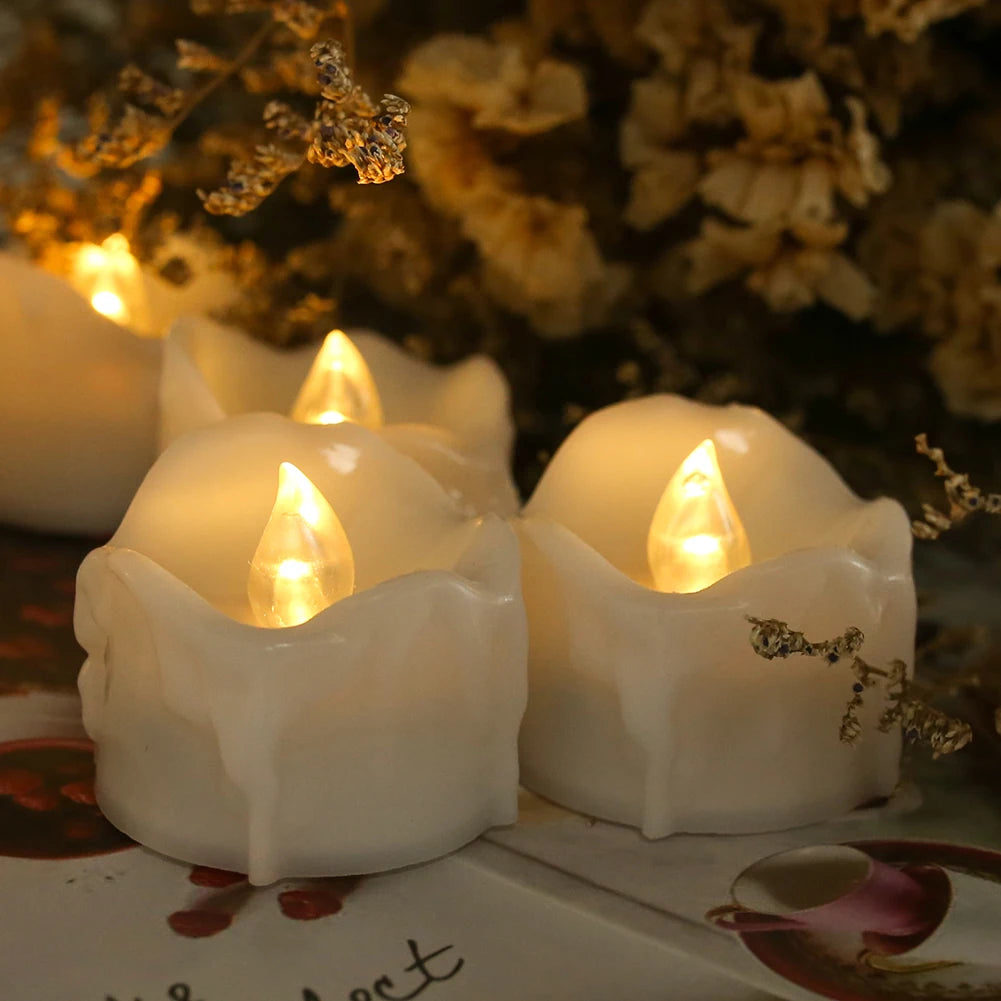 Flameless LED Electronic Candle with Remote Control LED Lighting with Flickering Flame Tea Lights Wedding Party Home Decor