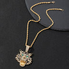 Hip Hop Big 3D Tiger Pendant Necklace Crystal Cuban Chain HipHop Iced Out Bling Necklaces Men Women Fashion Charm Jewelry