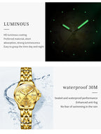 OLEVS Luxury Brand Couple Watch Classics Dual Calendar Wristwatch for Men and Women Waterproof Lover's Watch Set Gift Box