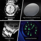 OLEVS 5885 Business Men Watch Diving Quartz Watch Luxury Stainless Steel Waterproof Luminous Automatic Date Men Original Watch