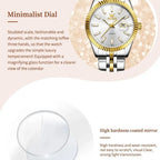 OLEVS 5593 Women's Watch Luxury Brand Women's Quartz Watch Stainless Steel Waterproof Night Light Elegant Business Women Watch