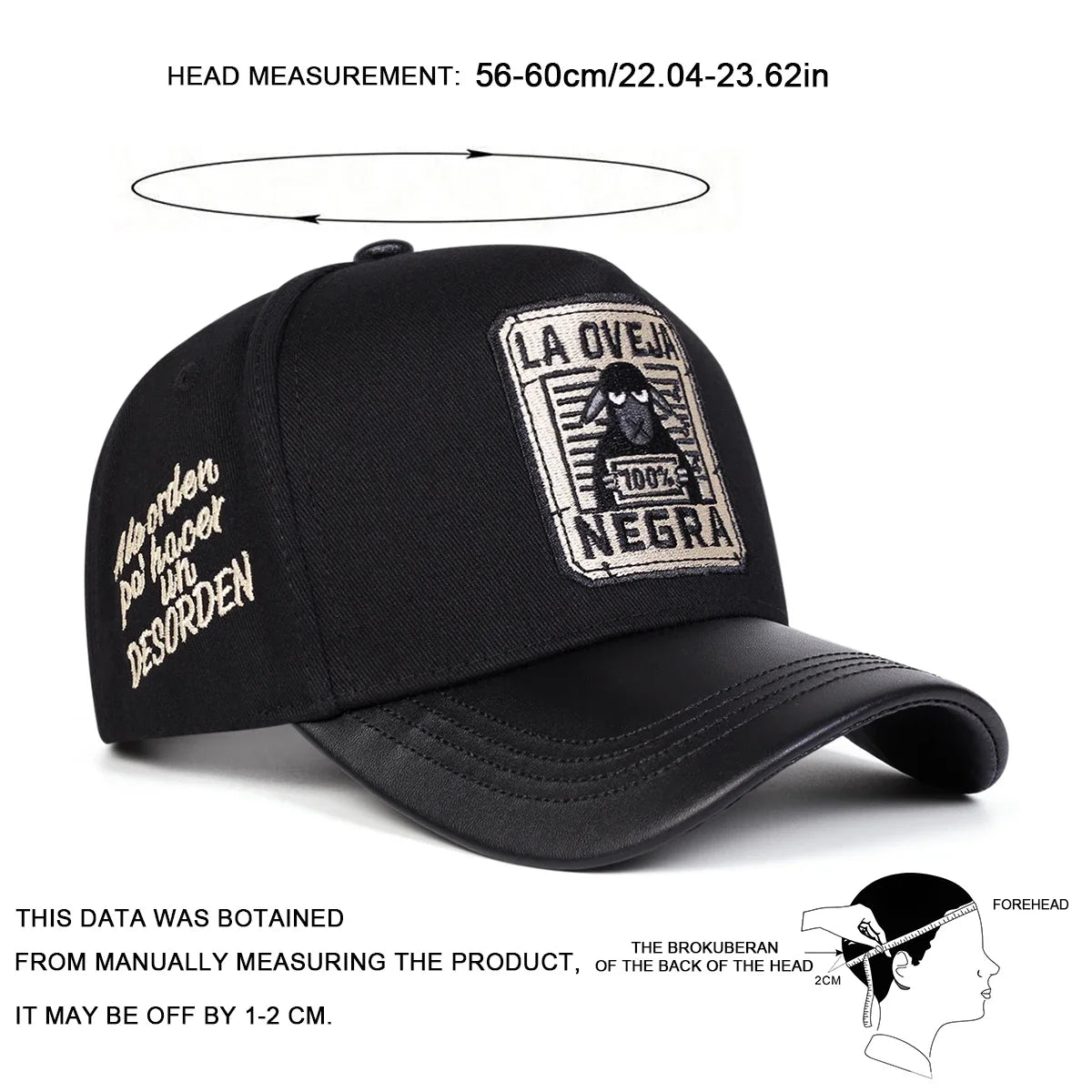 Unisex LA OVEJA NEGRA Letter Embroidery Baseball Caps Spring and Autumn Outdoor Adjustable Casual Hats Sunscreen Hat Sports Cap