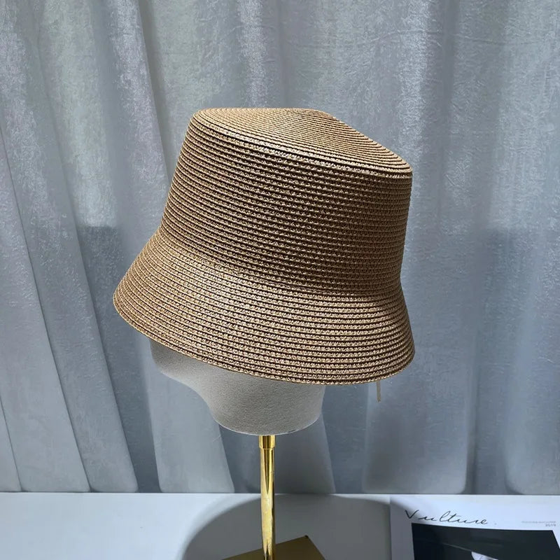 Women Straw Sun Hat Foldable Packable Wide Brim Summer Hat Flat Beach Hat Ladies Crochet Bucket Hat packable sun hat