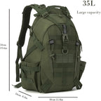 40L Tactical Backpack for Men Camping Hiking Backpacks Reflective Outdoor Travel Bags Survival Molle Climbing Rucksack Bag
