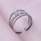 Simple Geometry Fashion Stainless Steel Open Rings For Women Men Accessories Silver Color Heart Sun Round Blank Base DIY Anillos
