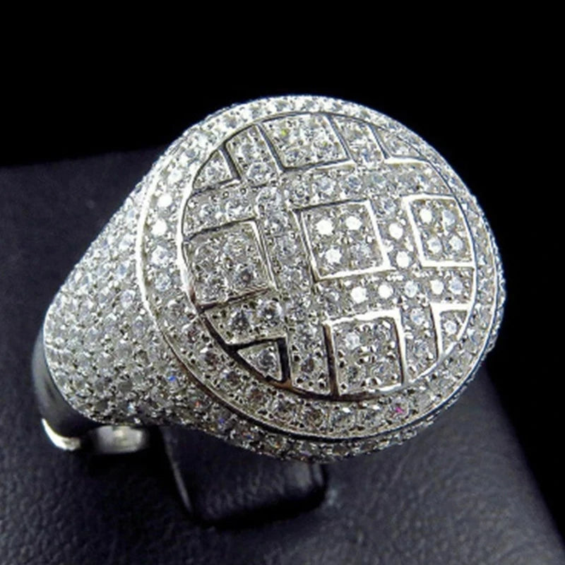 European and American Trendy Inlaid Crystal Women Men's Rings Banquet Fashion Business Ring Jewelry