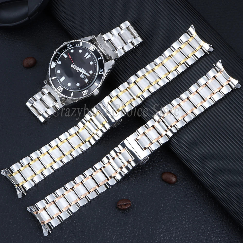 Stainless Steel Band 12mm 14mm 16mm 18mm 20mm 21mm22mm24mm for Seiko for Tissot Watch Strap Metal Replace Men Business WristBelt