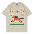 Funny Ketamine Horse Meme T-shirt Men Women Clothing Harajuku Y2k Short Sleeve T Shirts Summer Fashion Casual Cotton T-shirts