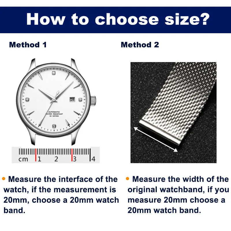 20mm 22mm Watch Straps Steel Metal Watch Bands Curved Arc End Bracelet Waterproof Diving Replacement Wristband Belt Accessories