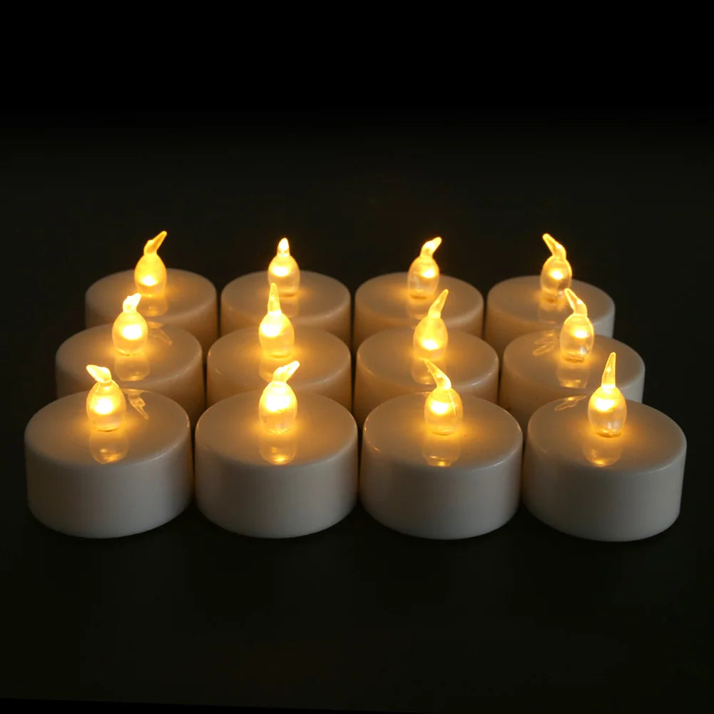 LED Candles 24/12 Pack Flameless Flickering Tea Light Warm White Candle for Party Wedding Birthday Christmas Gifts Home Decor