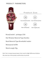 POEDAGAR Luxury Casual Watches For Women Waterproof Calendar Leather Ladies Watch High Quality Fashion Woman's Quartz Wristwatch