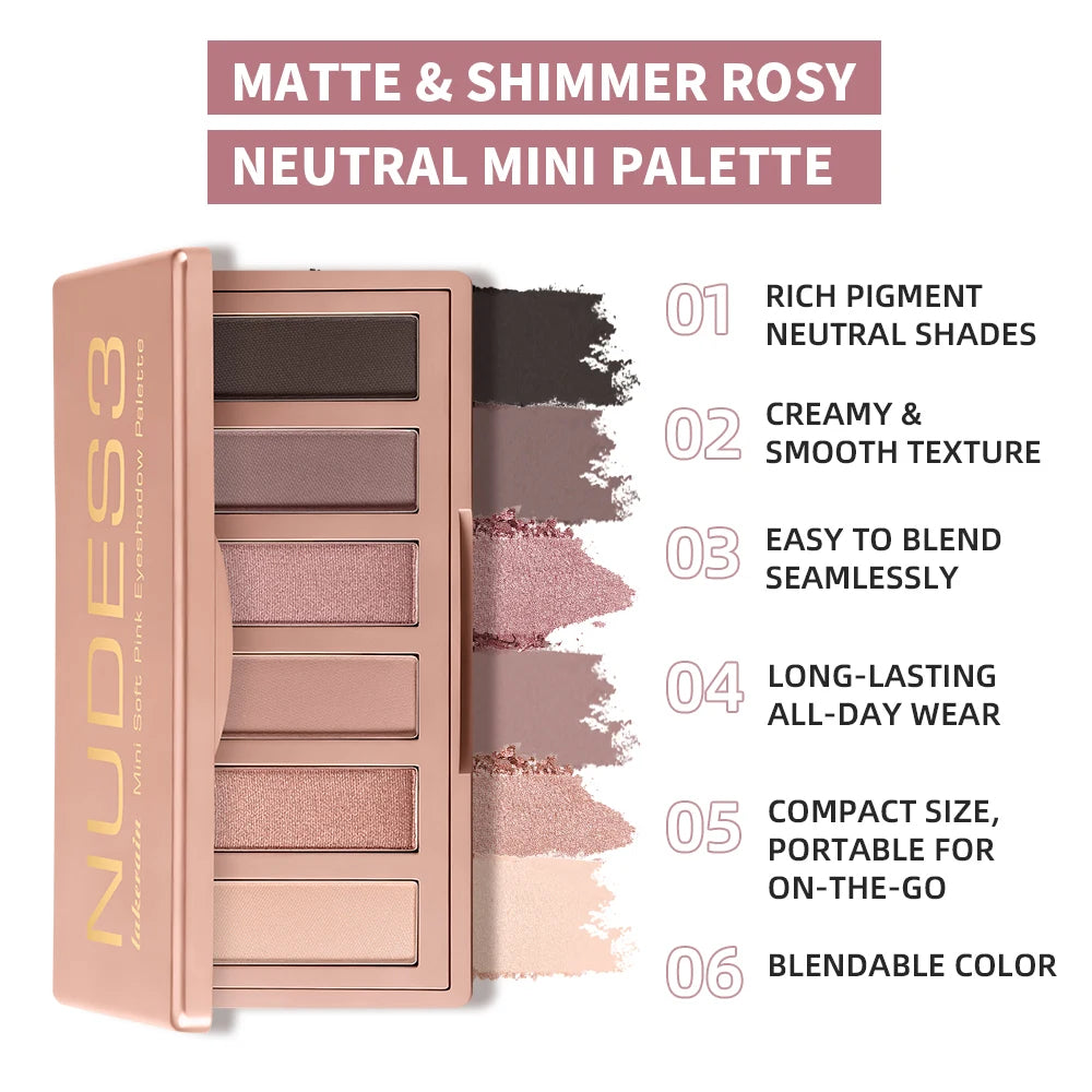 Eyeshadow Palette Long-Lasting Eye Makeup Rich Pigment Neutral Shades Blendable Color Matte Nudes Eyeshadow Palette Woman Makeup