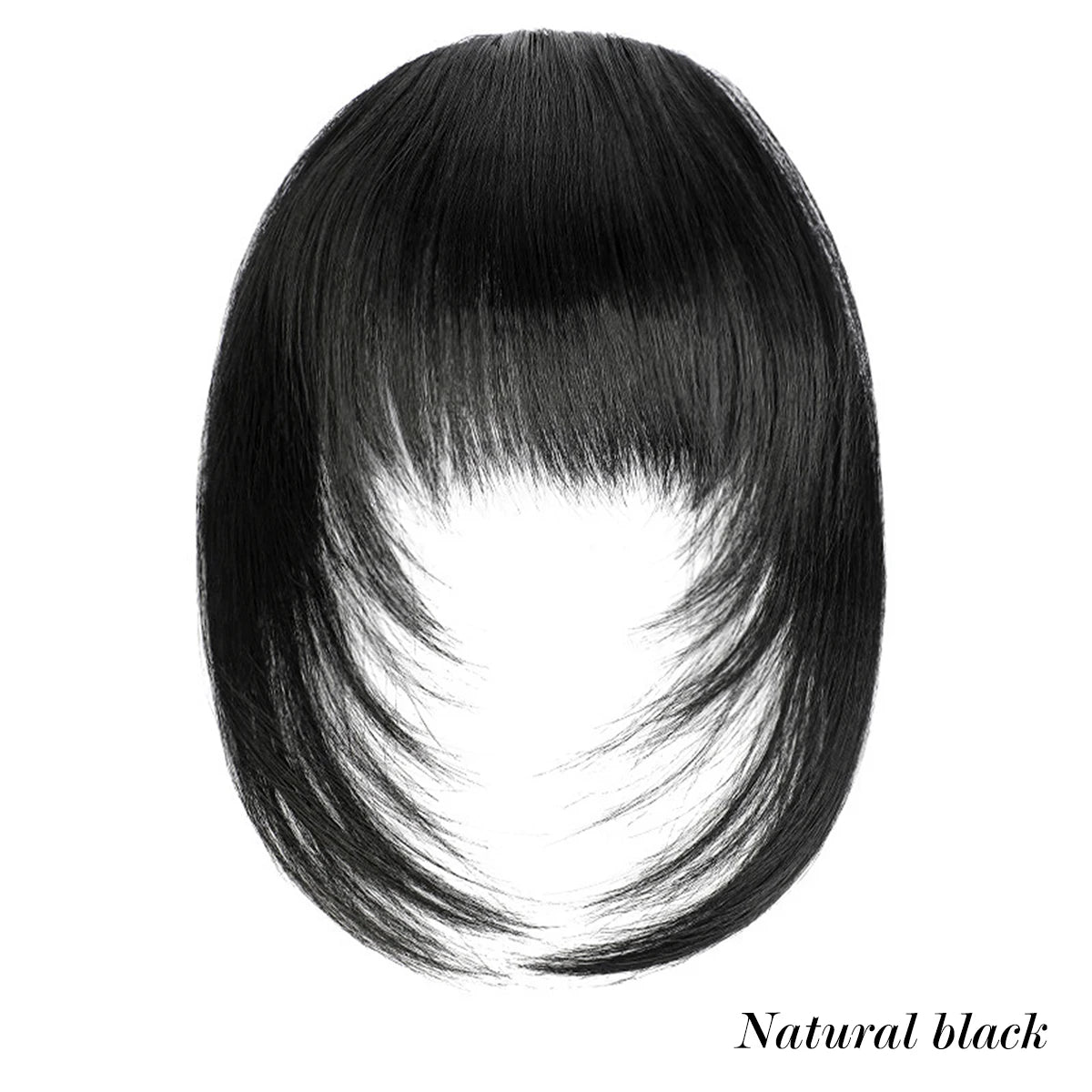 Synthetic high-level comic bangs wig women's forehead clip bangs heat-resistant natural black for daily use