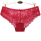 Women Briefs Sexy Full Lace Panties Hollow Out Low-waist Female Shorts Soft Solid Color Breathable Underwear Fast Ship 5 Pcs/set