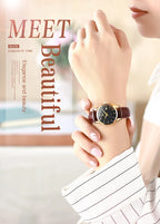 OLEVS 6898 Womens Watch Original Fashion Brand Quartz Wristwatch Waterproof Luminous Leather Strap  Dual Calendar Ldies Watch
