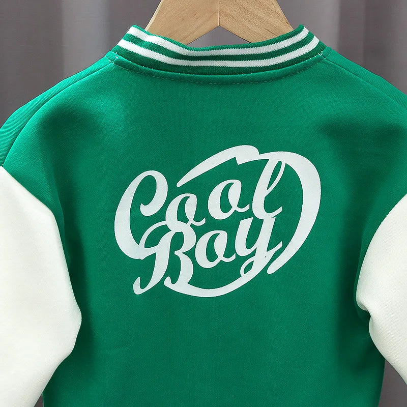 Kids Boys Coat+T-Shirt+Pant 3pcs Set Baseball Girls Spring Autumn Letter Print Sweatshirts Fashion Sports Casual Outfits Clothes
