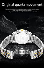 OLEVS 3639 Top Brand Original Luxury New Quartz Watch Stainless Steel Watch For Men Waterproof Luminous Moon Phase Mens Watch