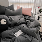 Cozy Bedding Set 3Pcs,1 Duvet Cover with Zipper Closure,2 Pillowcases,Solid Color,Super Soft, Machine Washable, Colorfast