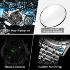 POEDAGAR Original Military Men Watches Waterproof Luminous Date Chronograph Man Watch Stainless Steel Men's Quartz Watches Reloj