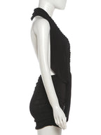 Nibber Backless Dress Woman Twist Bandage Halter Swing Collar Cleavage Sleeveless Midnight Club Party Sexy Fashion Mini Bodycon