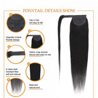 15A Body Wave Ponytail Human Hair Wrap Around Clip in Hairpiece Remy 3C Pony Tail Kinky Curly Ponytail Kinky Straight Ponytail
