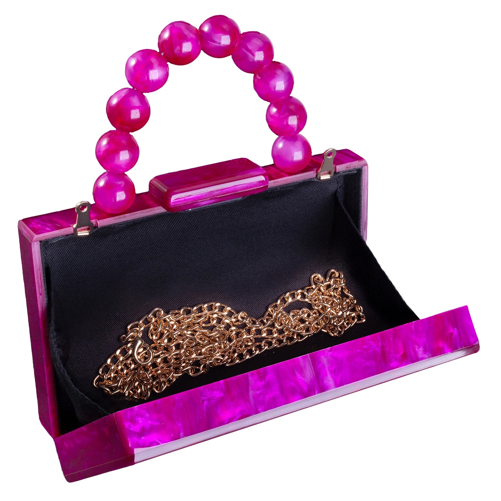 Beading Handbag Marble Acrylic Luxury Box Clutch Evening Bags Wedding Party Chain Shoulder Bag Dinner Dress Purse Festival Gift