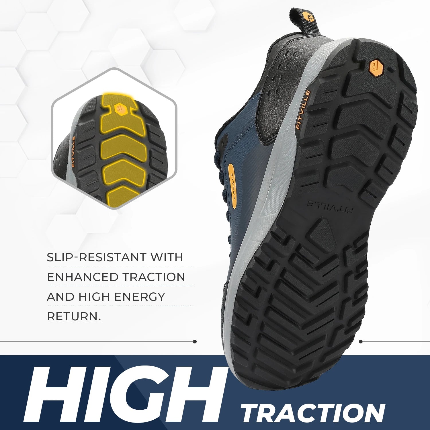 FitVille Extra Wide Hiking Shoes Waterproof Outdoor Non-slip Trail Climbing Shoes for Men Work Casual Sneakers Breathable