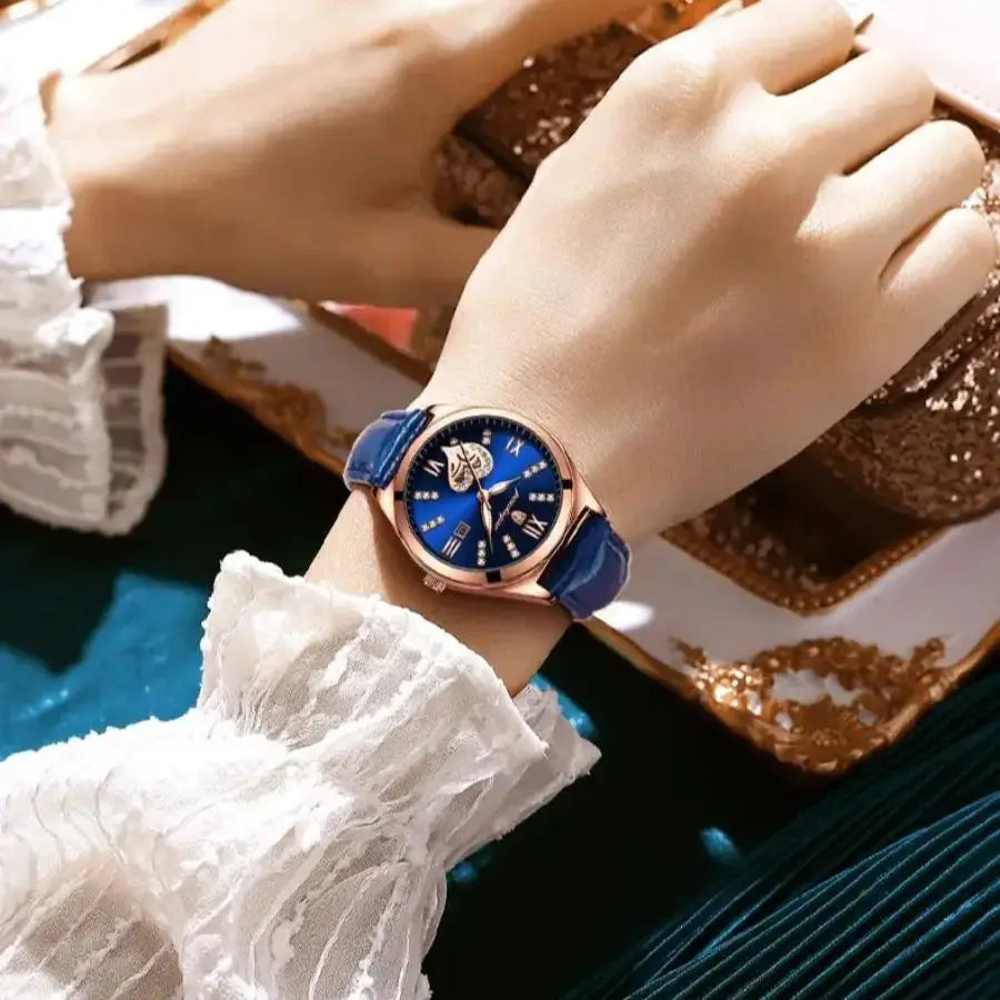 POEDAGAR Luxury Casual Watches For Women Waterproof Calendar Leather Ladies Watch High Quality Fashion Woman's Quartz Wristwatch