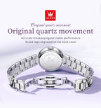 OLEVS 5608 Luxury Brand Women's Wristwatch Waterproof Stainless Steel Strap Luminous Date Quartz Watch for Ladies