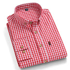 New In Shirt 100%Cotton Fashion Long Sleeve Shirts for Man Slim Fit Formal Plian Shirt Soft Casual Office Designer Plaid Clothes