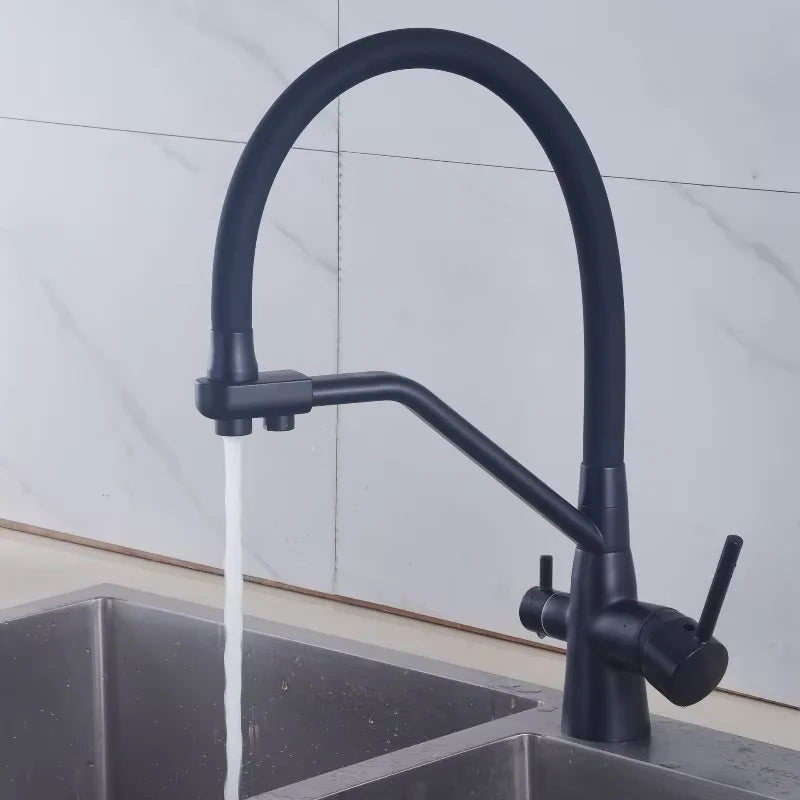 360 Rotate 3-in-1 Kitchen Sink Faucet Water Filter Tap Purification Mixer for Hot Cold and Purified Drinking Water