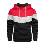 2025 New Men's Patchwork Hoodie Outdoor Casual Sportswear Street Fashion Men's Fleece Thermal Hooded Sweatshirt Fall Winter Coat