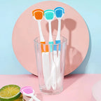 2PCS Tongue Brush and Tongue Scraper Combination - Respiratory Control Oral Cleaning Tool, Keeping Breath Fresh, Random Color
