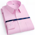New Men Formal Shirt Long Sleeve Office Solid Color Anti-Wrinkle Fashion Business Pocket White Blue Social Pocket Shirts 6XL 7XL