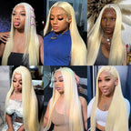 613 Straight Human Hair Bundles Remy Brazilian Blonde 1/3/4 Bundles Deal Bone Straight Human Hair Unprocessed Extension Bundles Brazilian 613 Straight Human Hair for Black Women