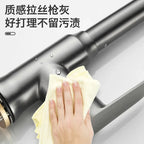 Kitchen Faucet Pull-Out Spray Head 360 Degree Rotation Hot and Cold Water Pull-Out Black and Silver Single Hole Kitchen Faucet