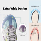 FitVille Extra Wide Women's Walking Shoes Wide Width Lightweight Sneakers for Flat Foot Plantar Fasciitis Heel Pain Relief