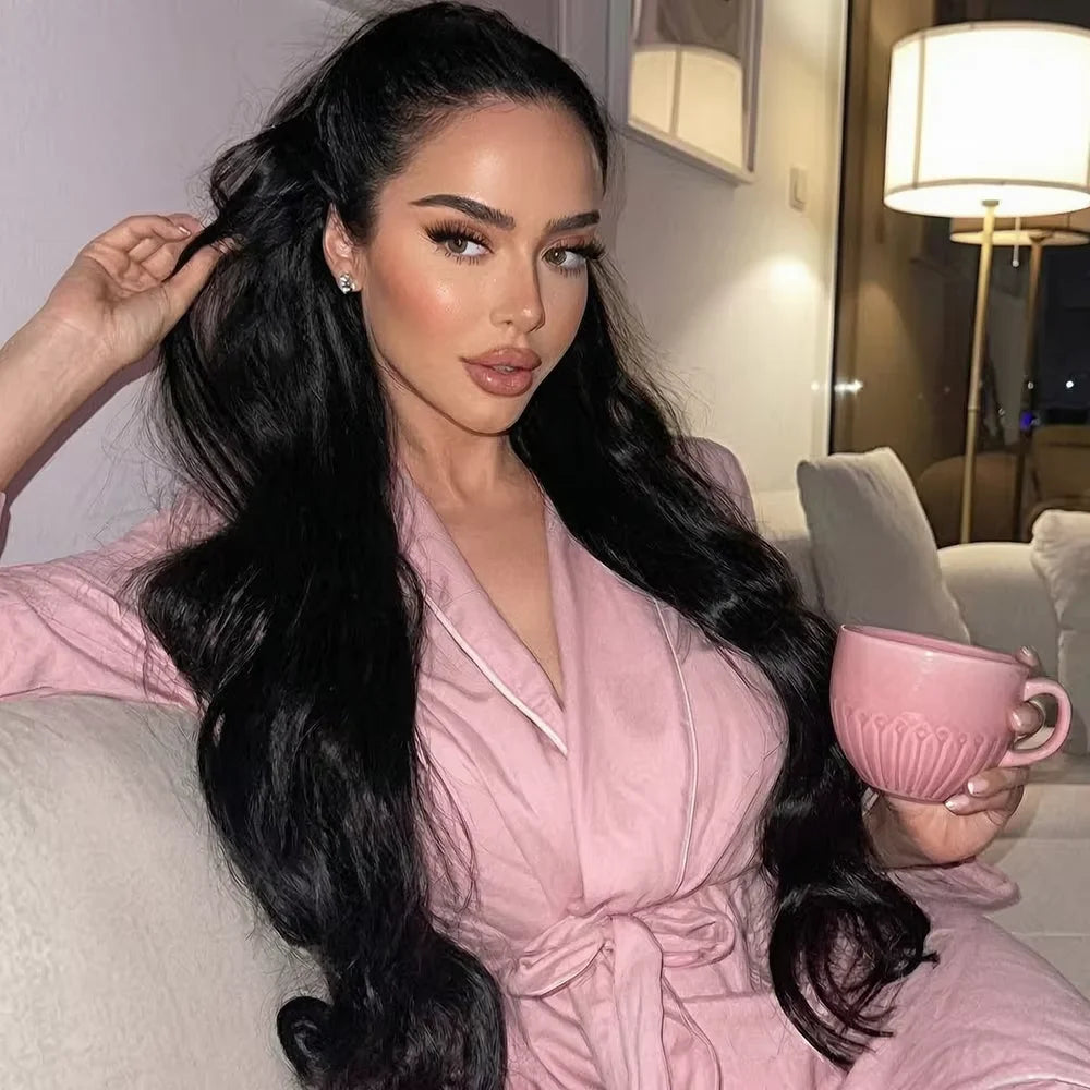 Natural Color Long Body Wave Human Hair Wig 13x6 13x4 360 7x6 HD Lace Frontal Closure 40 46 Inch Human Hair No Shed No Tangle for Women Daily Wear