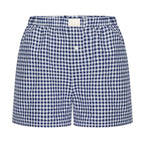 Teen Girls Plaid Shorts Elastic Waistband Pull-On Casual Lounge Summer Outfit Red Blue Color Women's Fashion