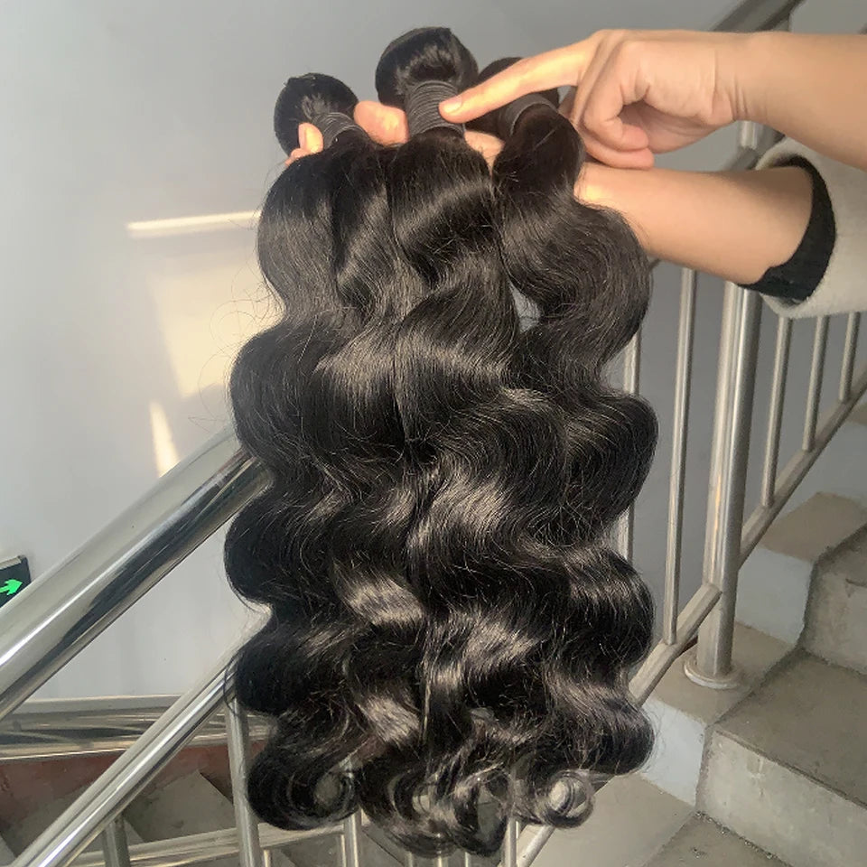 30 40 Long Body Wave Bundles Human Hair 8-40 Inch Brazilian Raw Unprocessed Raw Virgin Human Hair Wavy 2/3/4 Bundles