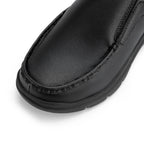 FitVille Men Wide Fit Leather Slip On Casual Loafers, Lightweight Arch Support Walking Shoes, Orthopedic Pain Relief Shoes for Swollen Feet & High Instep