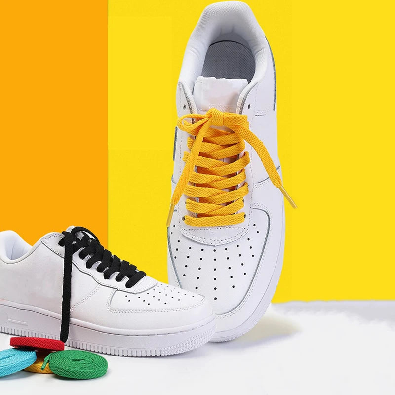 1Pair Flat Shoelaces Classic Shoe Laces Fashion Solid Sports Shoelace length 100/120/140/160/180cm Shoe Accessories