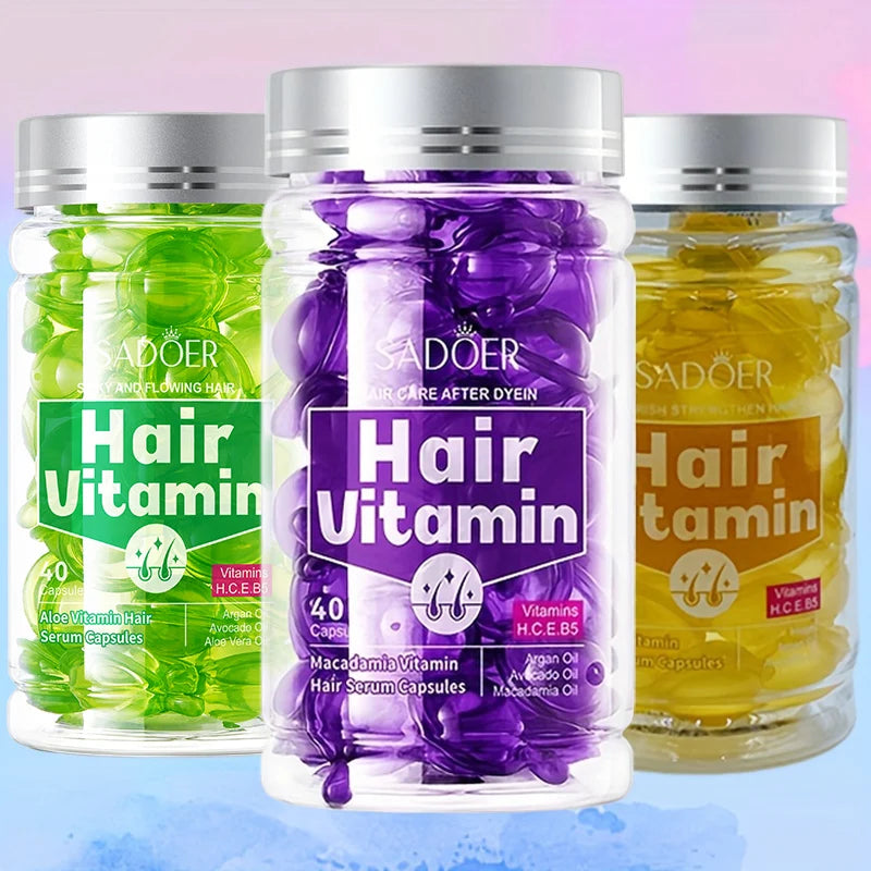 40/80/120pcs vitamin hair care essence capsules,containing almond oil,tea seed oil,no-rinse conditioner,hair care essential oil