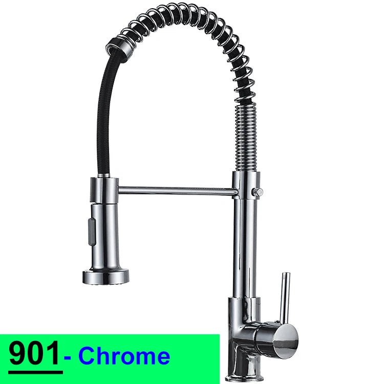 Modern Spring Pull Down Kitchen Faucet, Hot Cold Water Stainless Steel Kitchen Sink Mixer Tap, Single Handle Kitchen Sink Faucet