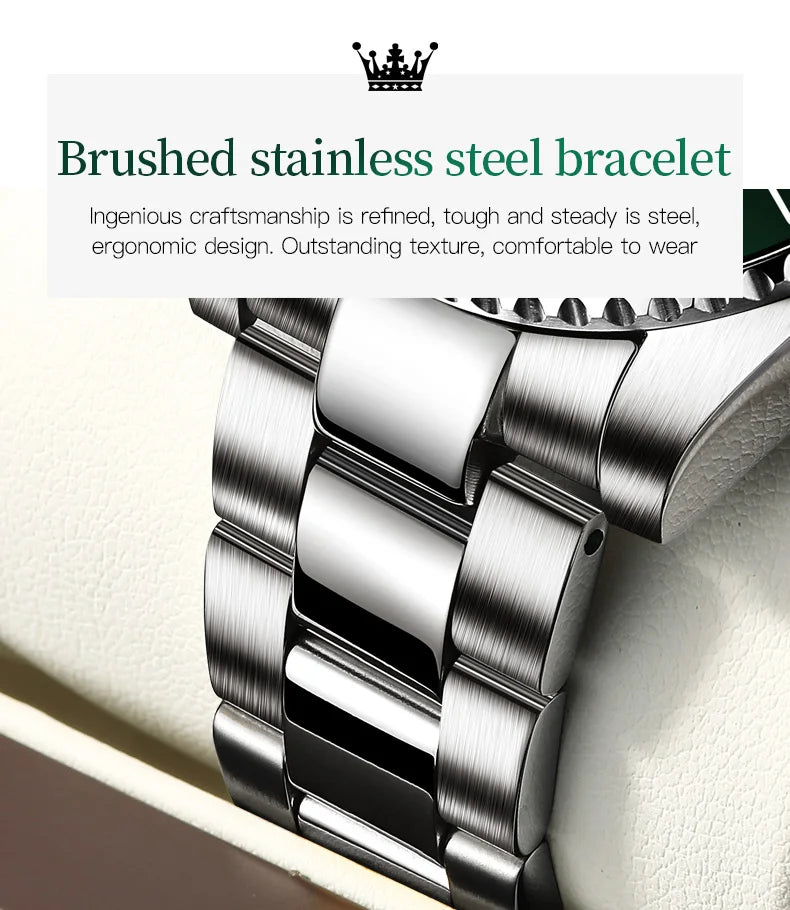 OLEVS New Man Watch Luxury Top Brand One-Way Rotating Outer Ring Design Quartz Watch for Men Auto Date Waterproof Wrist Watches