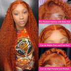 Orange Ginger Lace Front Wig Human Hair 13x6 Deep Wave Lace Front Wigs 40 Inch Water Wave Human Hair Wig Pre Plucked Curly Wigs