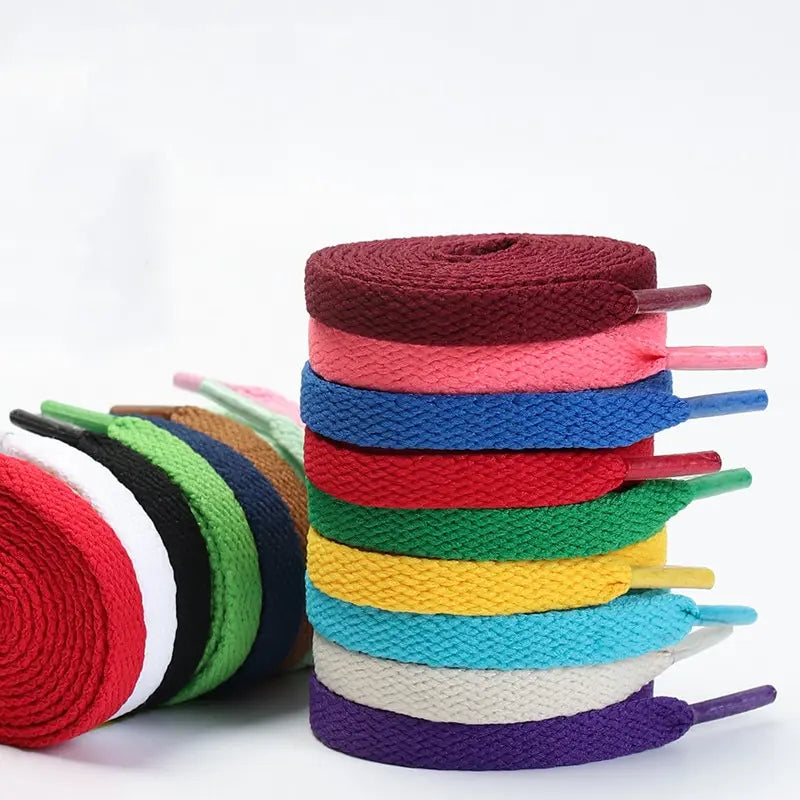 1Pair Flat Shoelaces Classic Shoe Laces Fashion Solid Sports Shoelace length 100/120/140/160/180cm Shoe Accessories