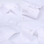 Quality 100%Cotton Men Dress Long Sleeve Shirt Solid Male Plus Size Regular Fit Business Social Office Shirt White Blue S-8XL